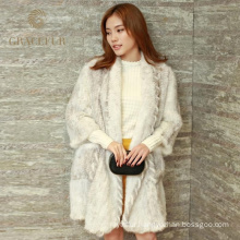 stylish women knitted long mink coat wholesale for ladies